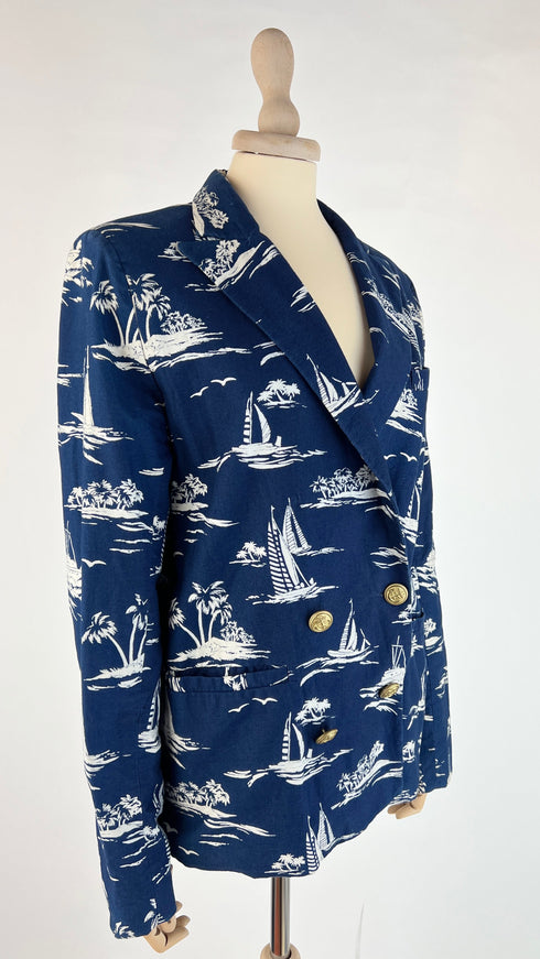 Blazer cotone motivo tropicale