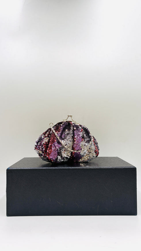 Clutch in paillettes con tracolla