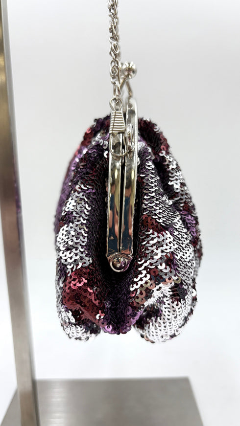 Clutch in paillettes con tracolla