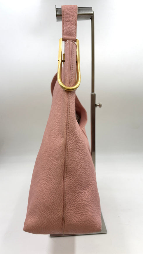 Borsa a spalla in pelle rosa