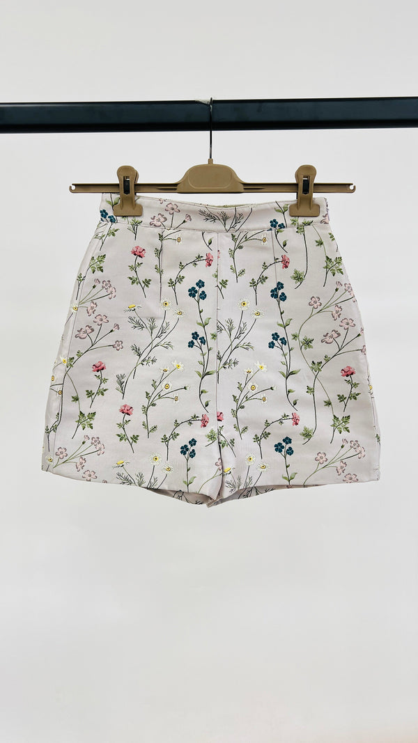 Shorts fiori jacquard