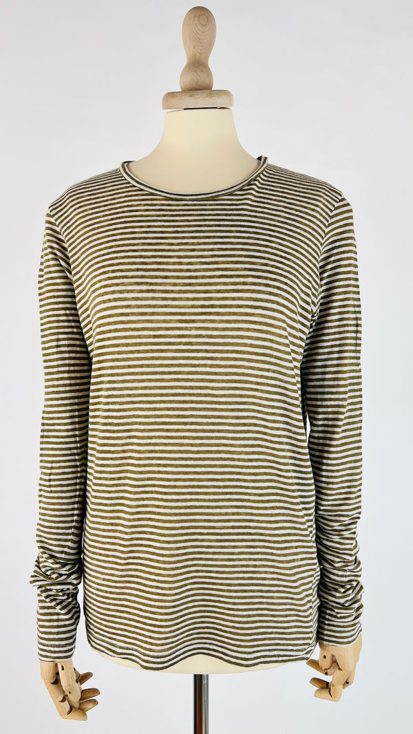 T-shirt righe cotone-lino