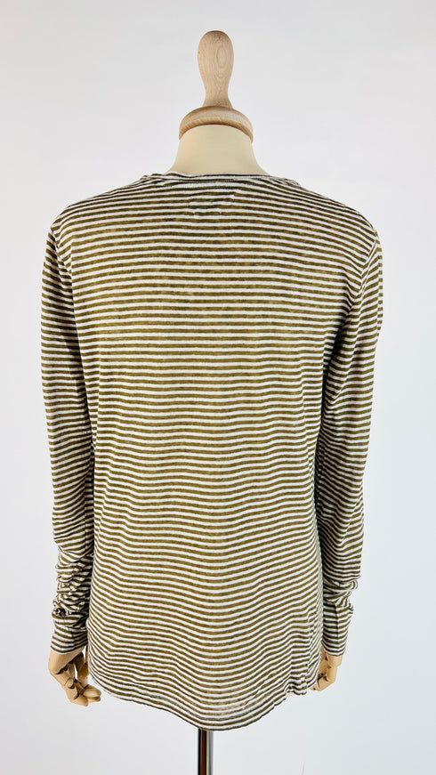T-shirt righe cotone-lino