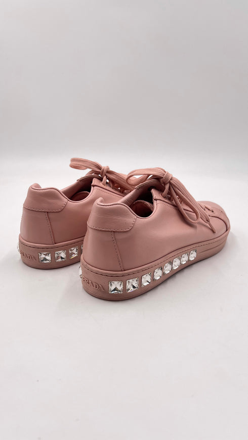 Sneakers in pelle con Swarovski