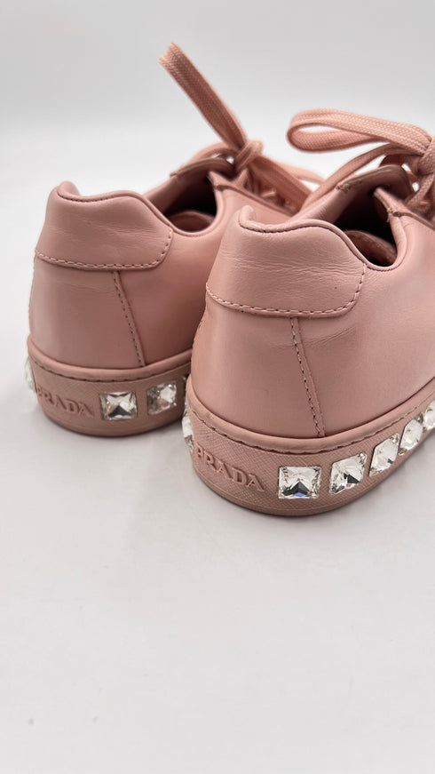 Sneakers in pelle con Swarovski