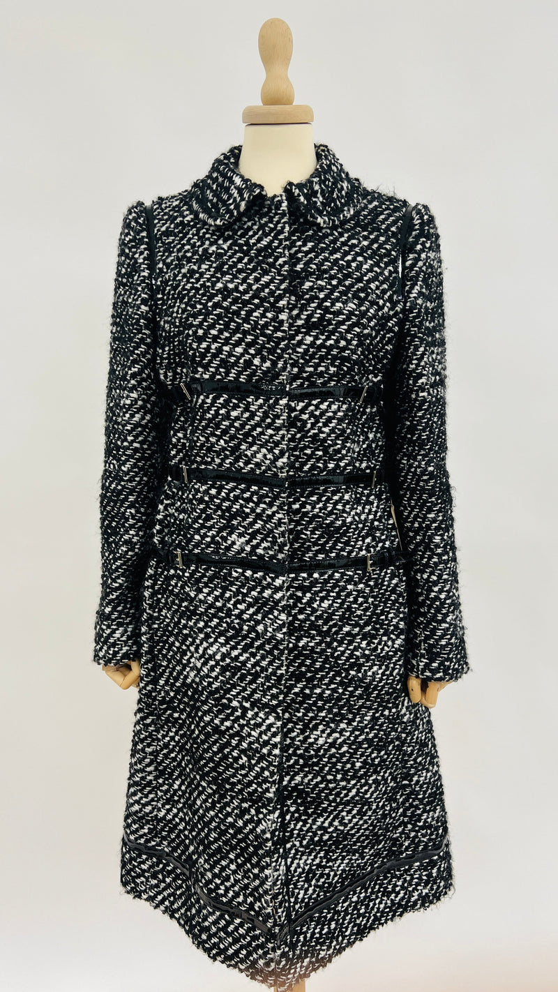 Cappotto bouclet bianco nero PRADA