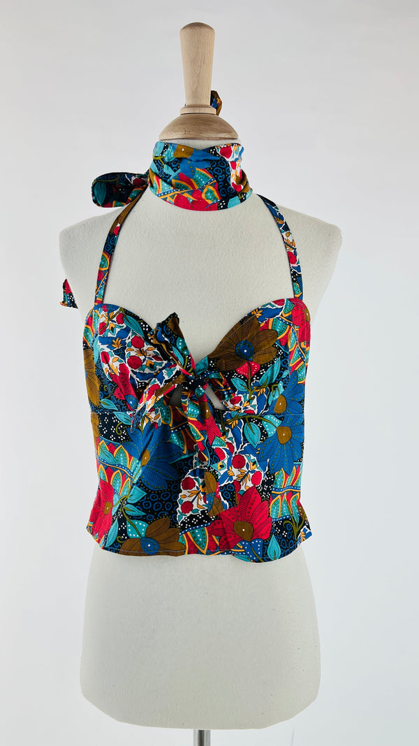 Top floreale con fiocco