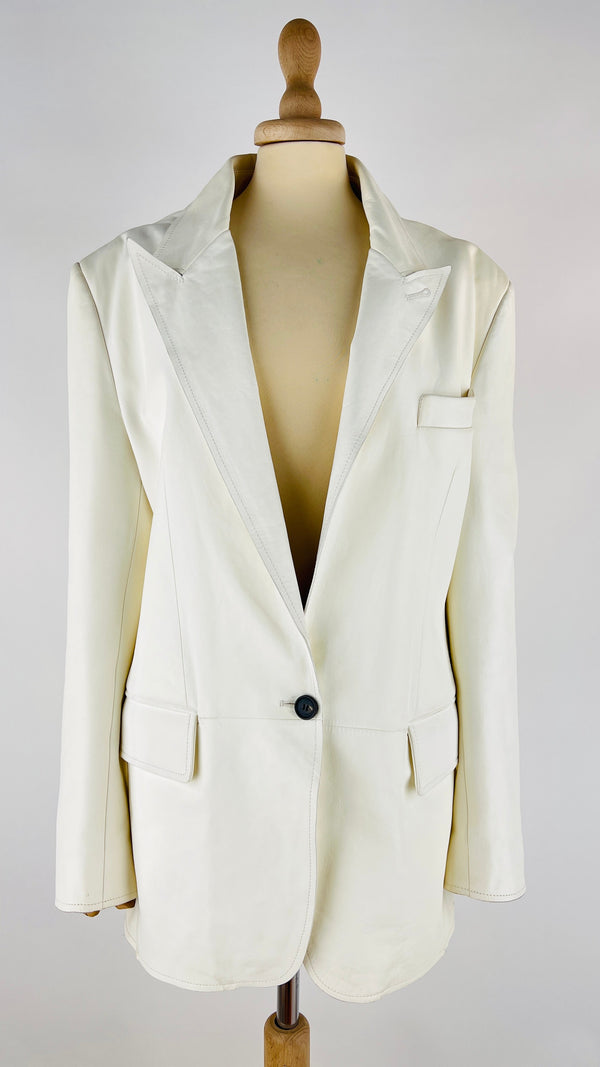 Blazer in pelle bianco