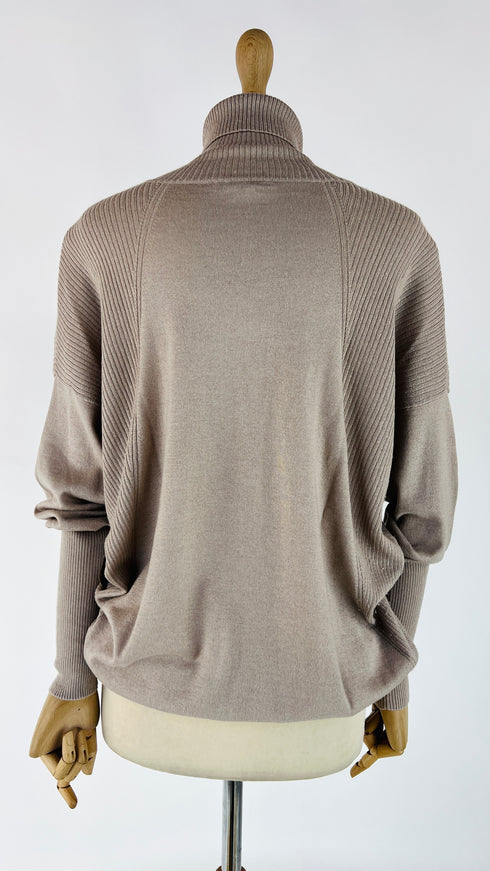 Maglia collo alto in seta e cashmere