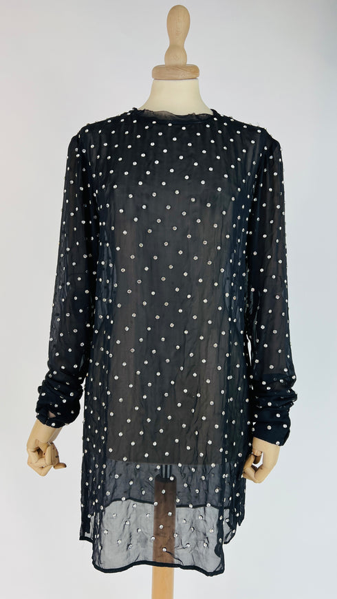 Camicia lunga con strass