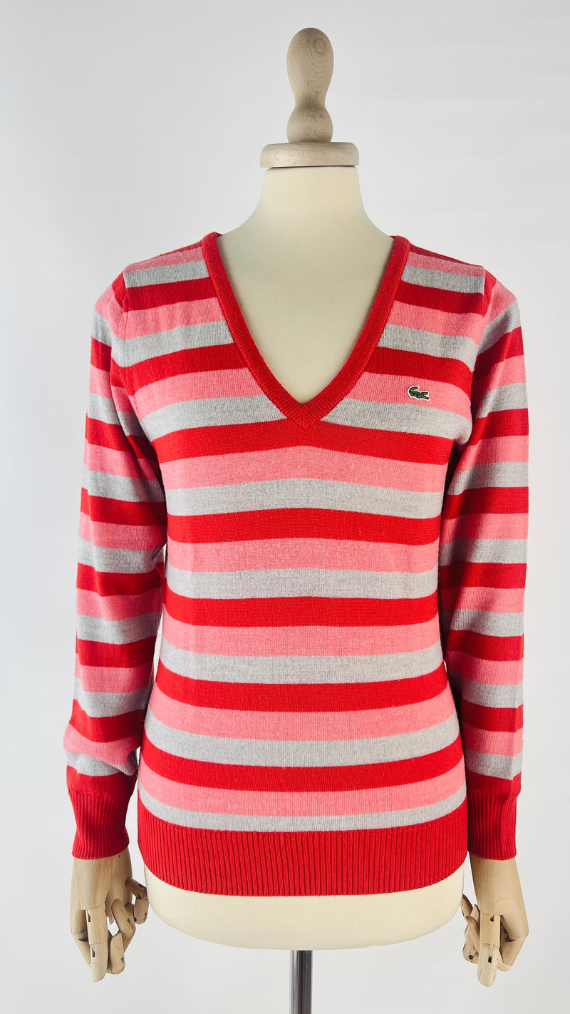 Maglia a V a righe LAcoste