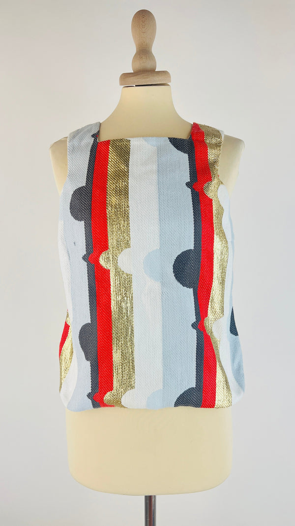 Top smanicato pois e righe