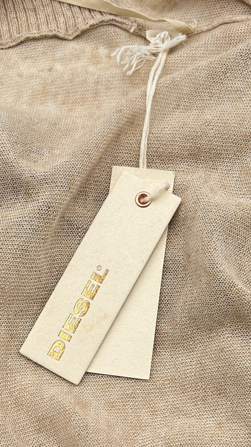 Cardigan lungo con cartellino