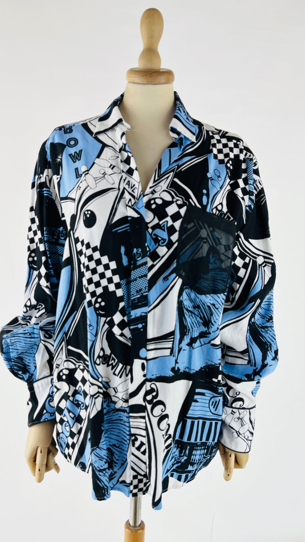 Camicia stampata in 100% viscosa
