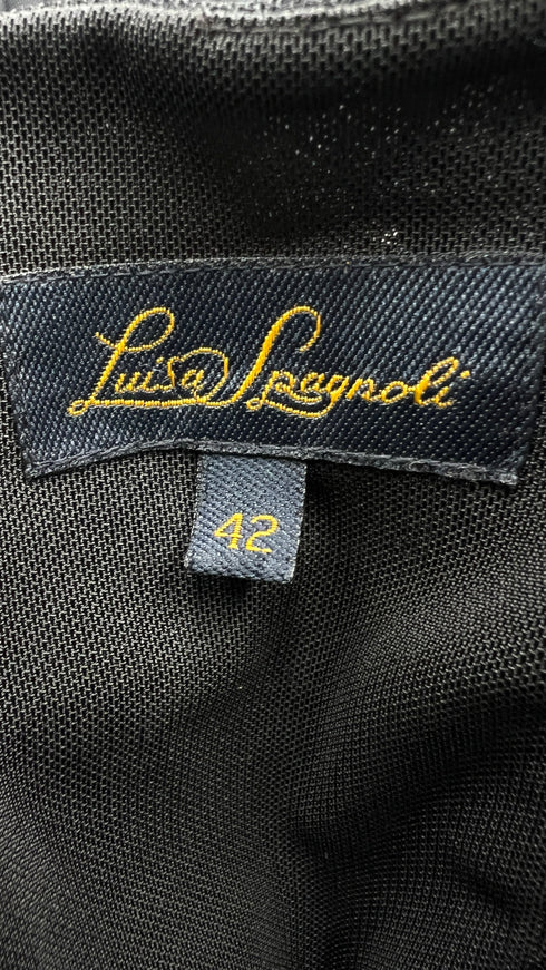 Abito nero midi in tulle e paillettes