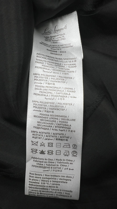 Abito nero midi in tulle e paillettes