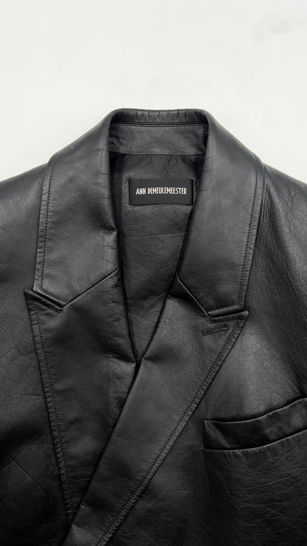 Blazer doppiopetto in pelle