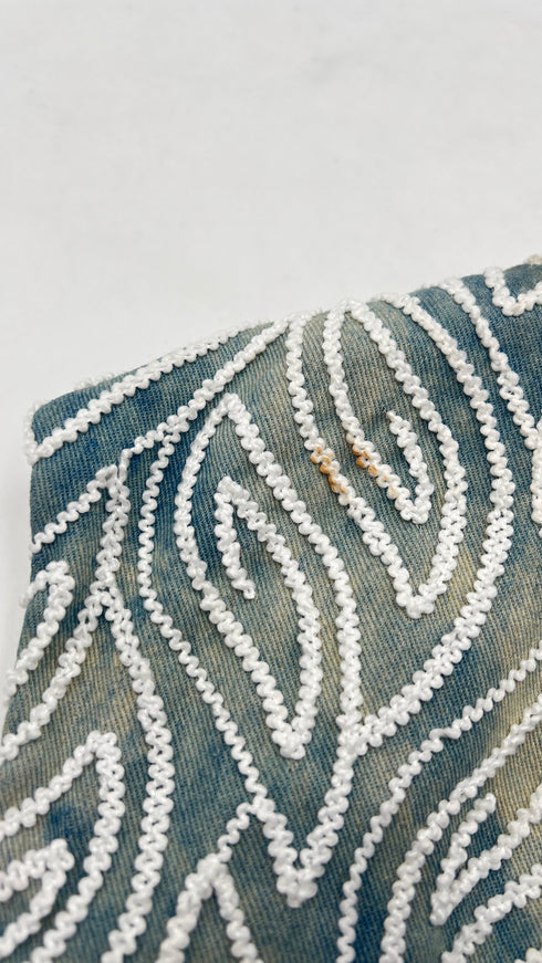 Gilet bleached ricamato