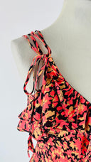 Top scollo incrociato volant con merletto MAYLE