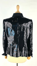 Giacca paillettes nera Valentino Tissus