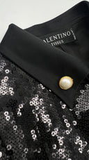 Giacca paillettes nera Valentino Tissus