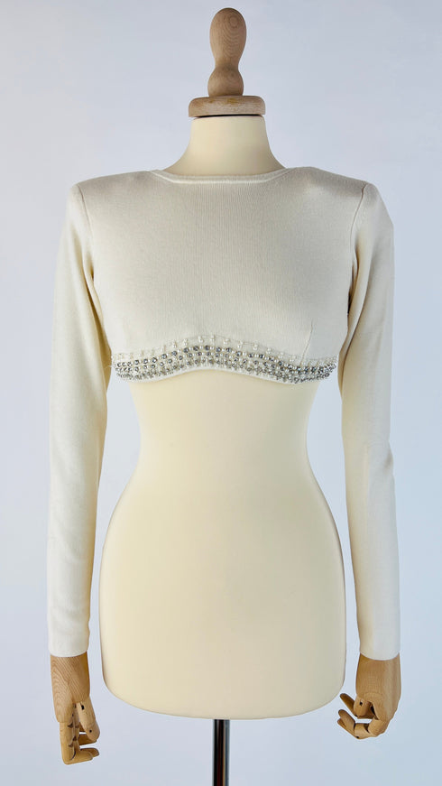 Longsleeve cropped cristalli