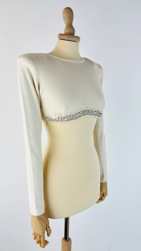 Longsleeve cropped cristalli