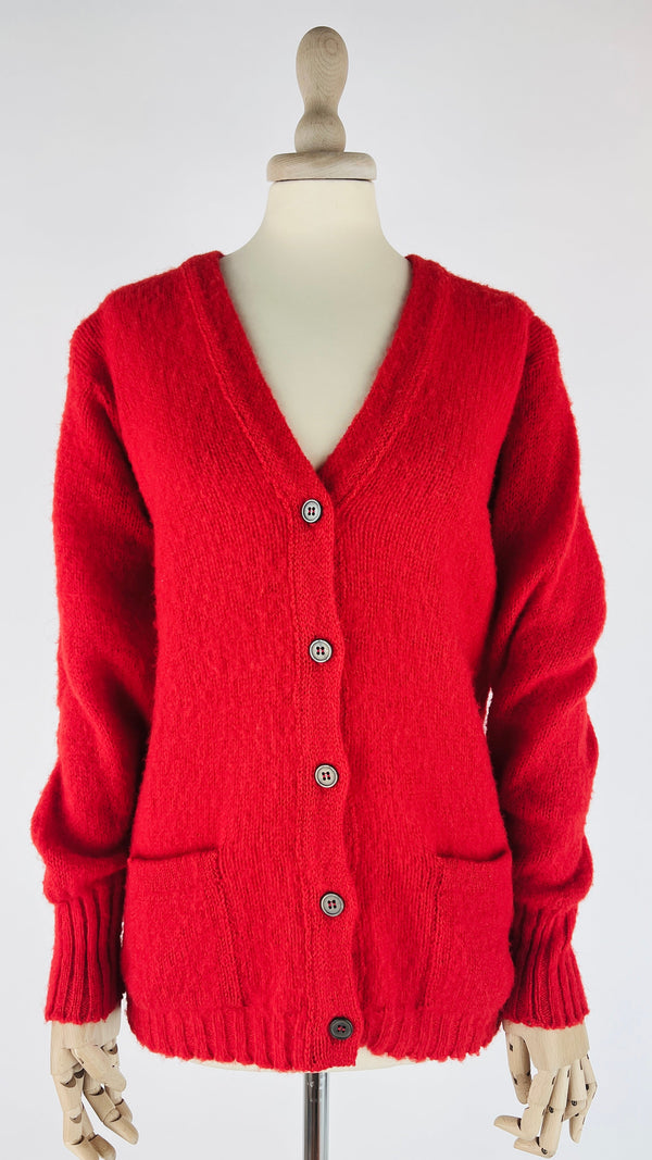 Cardigan rosso in lana