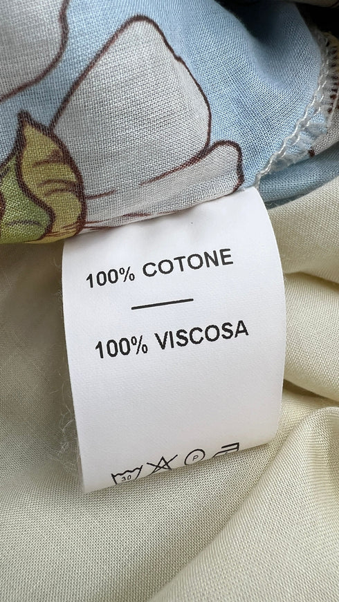 Chemisier lungo in cotone a fiori