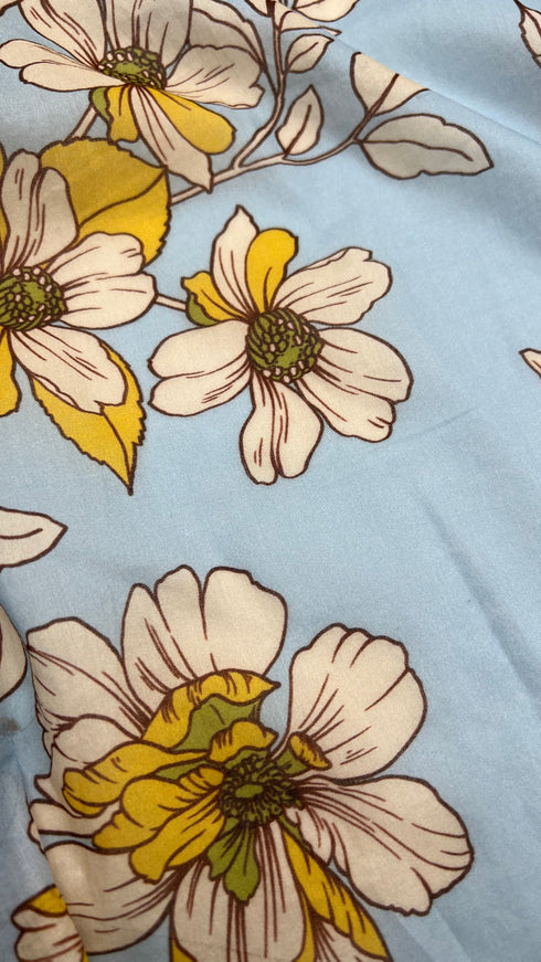 Chemisier lungo in cotone a fiori