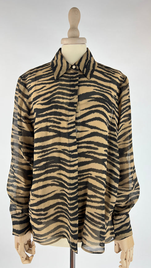 Camicia animalier in seta