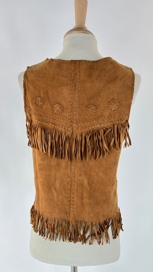 Gilet in suede con ricami