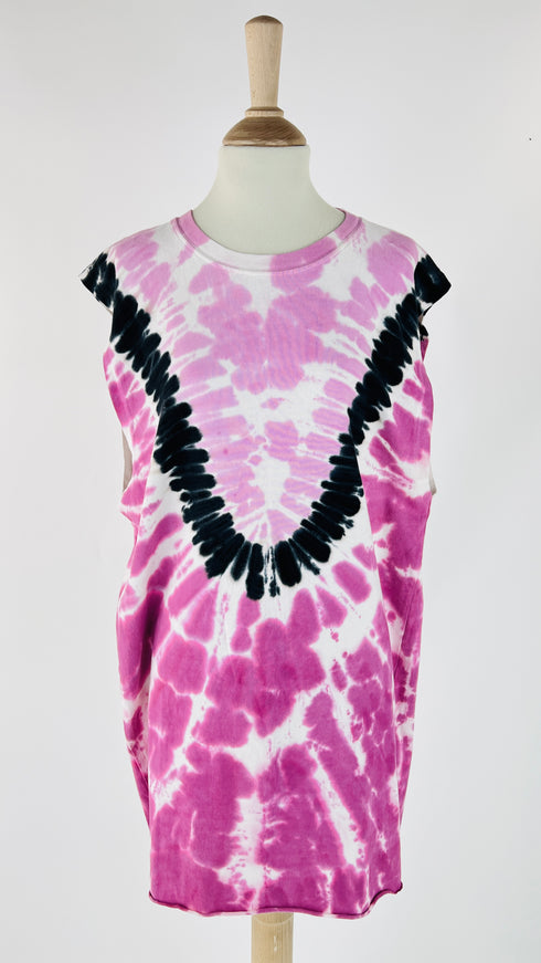 Abito tie dye "Sundow" con cartellino