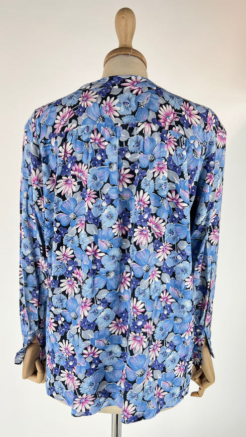 Blusa floreale blu