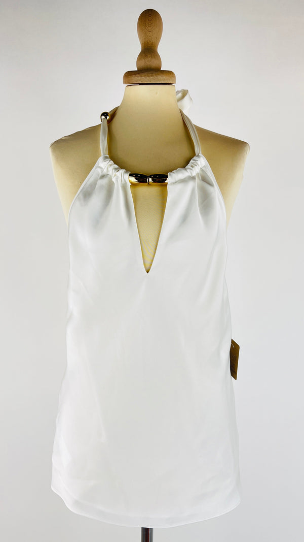 Top in raso bianco