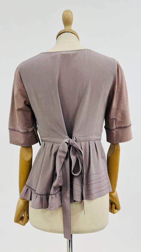 Blusa in seta a balze