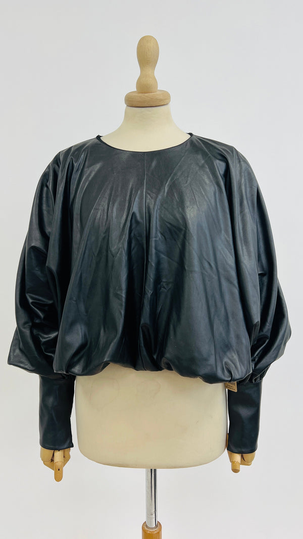 Blusa in eco-pelle