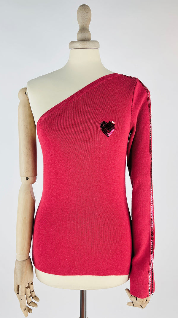 Maglia monospalla cuore