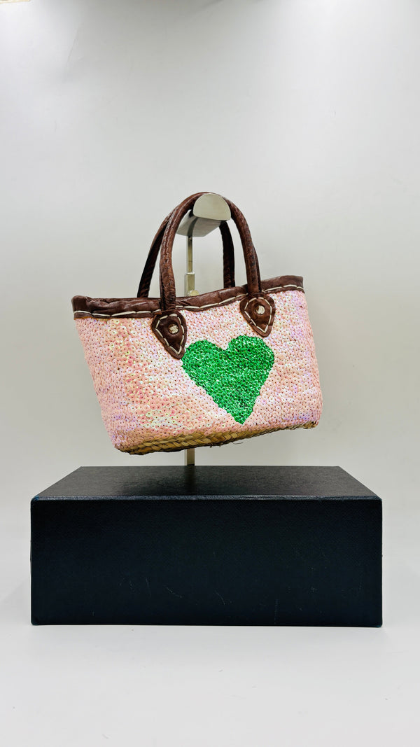 Borsa con paillettes a cuore