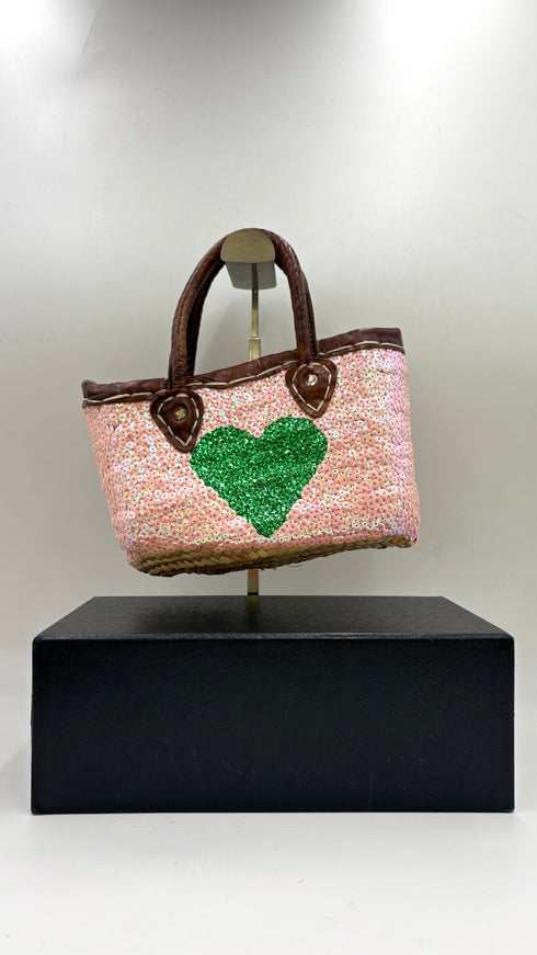 Borsa con paillettes a cuore