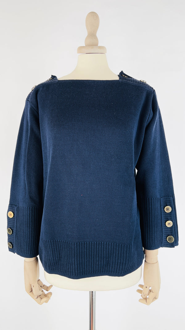Maglione cotone blu vintage