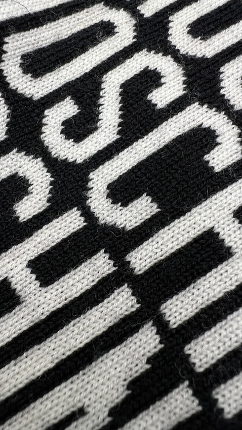 Maglia monogram in bianco e nero