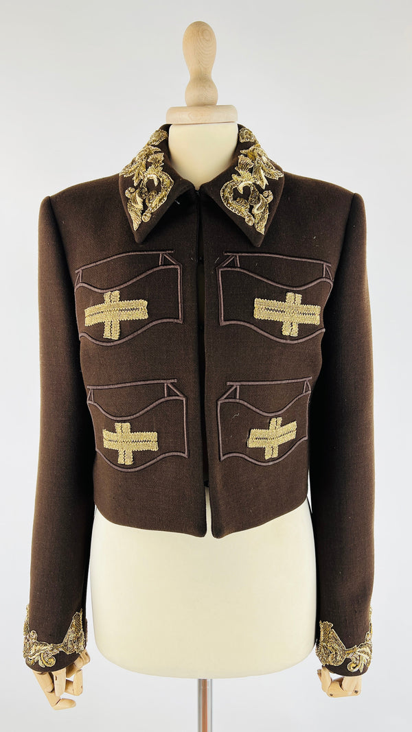 Giacca corta ricamata