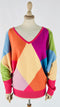 Maglia rombi color block con cartellino