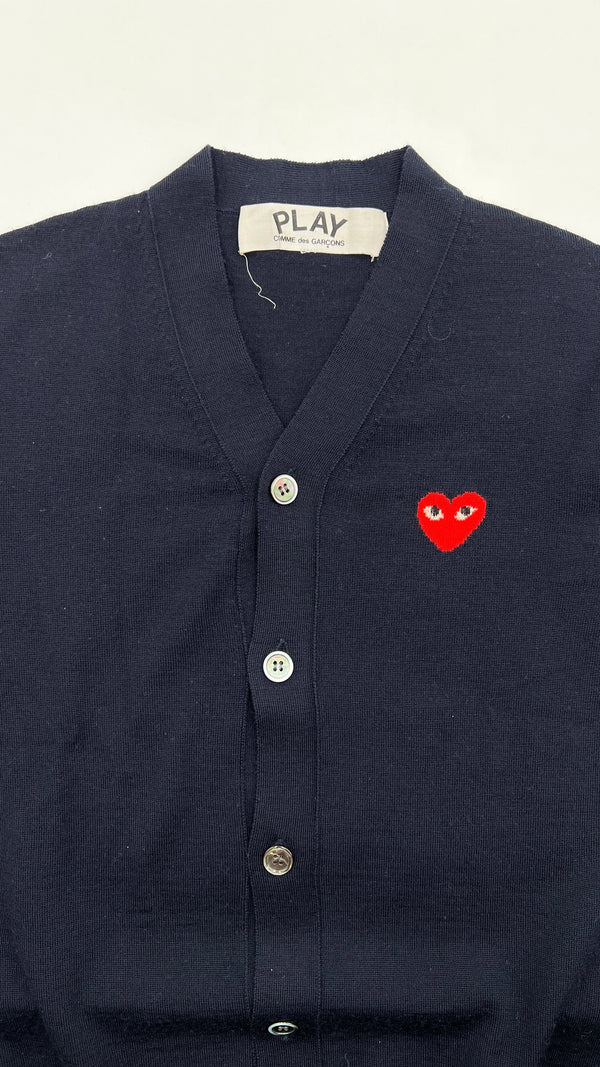 Cardigan blu logo
