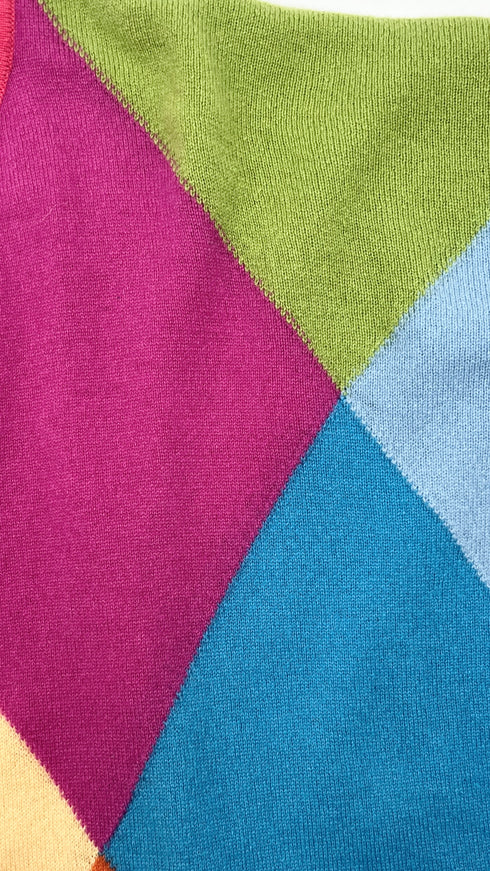 Maglia rombi color block con cartellino