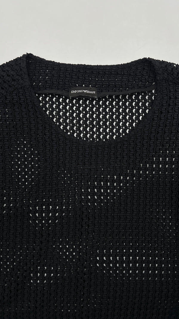 Maglia nera traforata