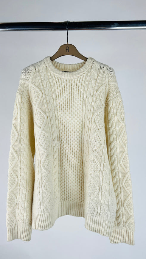 Maglia a trecce in lana-cashmere