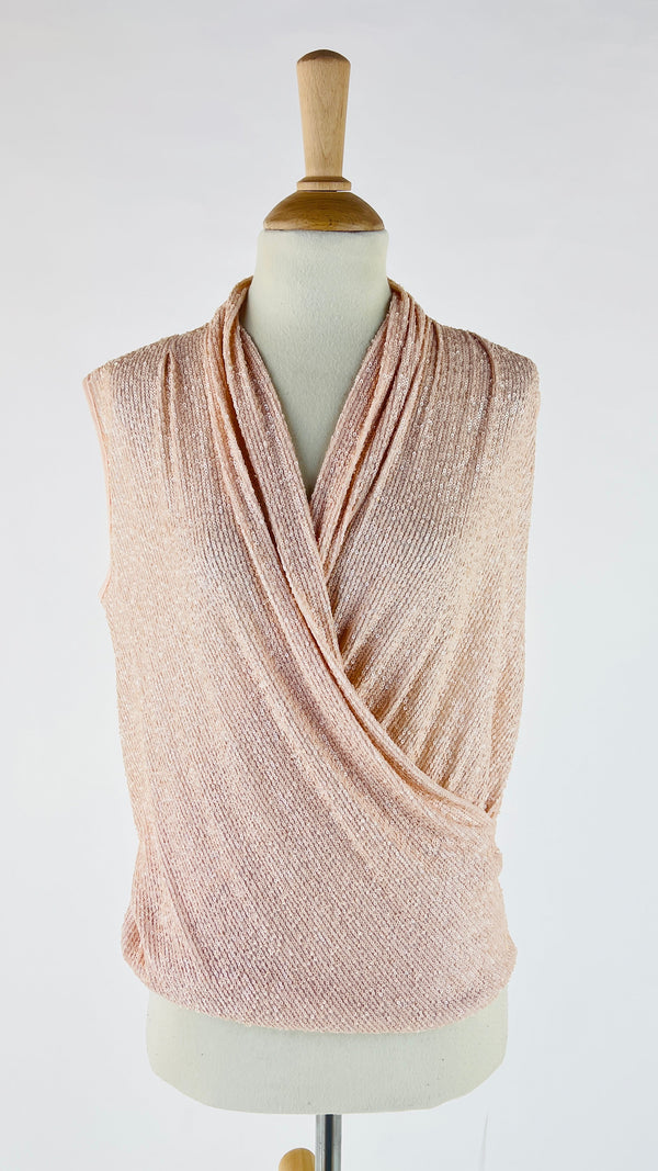 Top a incrocio in paillettes