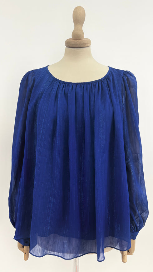 Blusa lurex blu